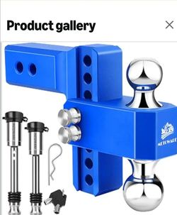 Aluminum Adjustable Trailer Hitch, Fits 2.5'' Receiver, 6'' Drop
Drop Hitch, Heavy Duty Tow Hitch, 6''Drop/Rise for Truck, 18,000 LBS GTW, Double Stai