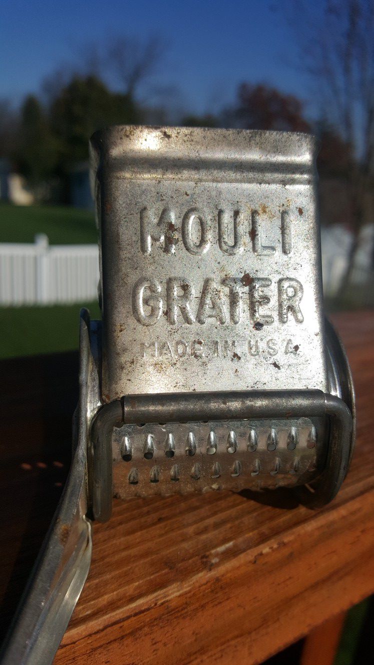 Vintage Mouli Hand Crank Cheese Grater Yellow Plastic Handle Made in France