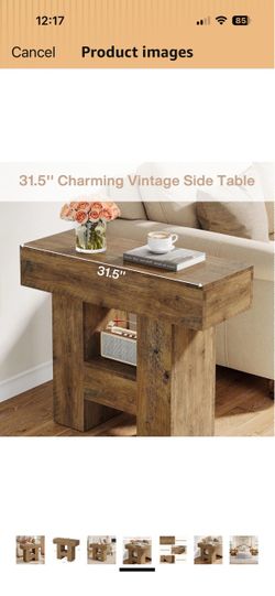 Tribesigns Farmhous End Table, 2-Tier Narrow Side Table