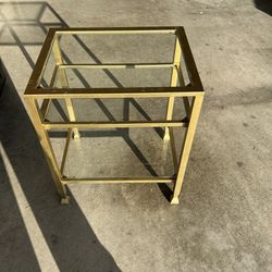Glass Side Table Gold