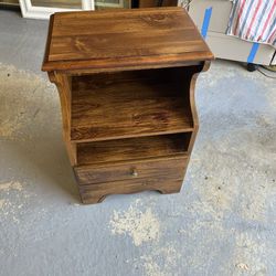 Wooden Solid Sturdy Night Stand 1 Draw 2 Shelves 