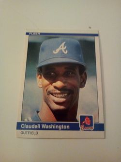 Vintage 1984 baseball/ claudell Washington/ braves/ outfield/ card # 192
