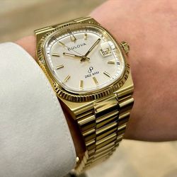 BULOVA SUPER SEVILLE 262KHZ FREQUENCY GOLD-TONE WATCH 97B223