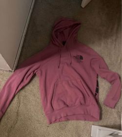 Pink north face hoodie medium