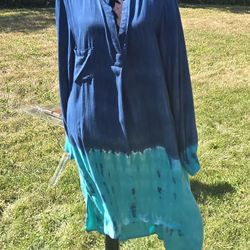 Soft Surroundings Blue Ombre Tye Dye XL