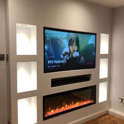Media walls Tv Stand Fire Place And built ins.
