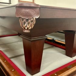 Connelly 8 Foot Medium Brown Taper Leg Pool Table