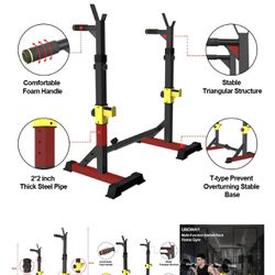Bench Press Rack 550LBS Max Load Multi-Function Weight Lifting Home Gym