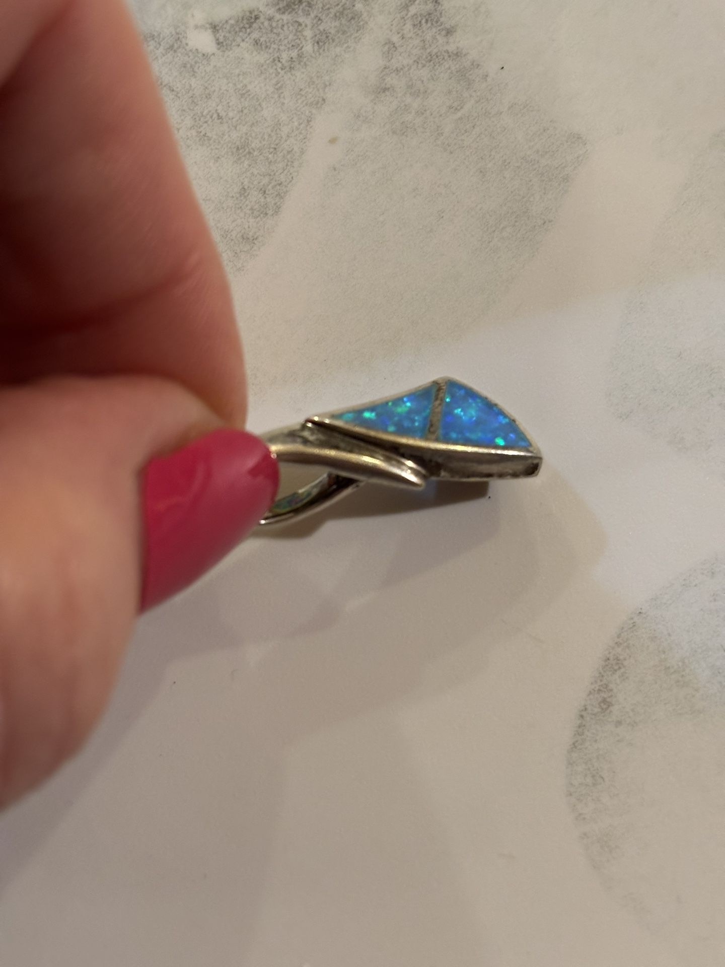 Blue Opal Pendant 925 Silver