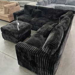 New Black Sectional 