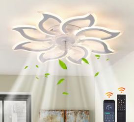 37.4 in. Flush Mount Ceiling Fan with LED Light