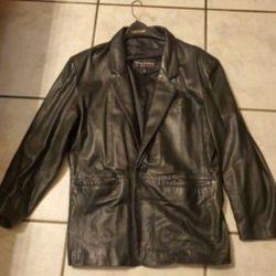 MEN'S BLACK FINE SOFT LEATHER SPORT COAT