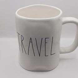 Rae Dunn Artisan Collection by Magenta "Travel" MugWhite/Black Letters