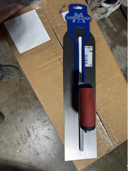 Marshalltown 16 in. x 4 in. Round Front End Finishing Durasoft Handle Trowel