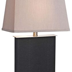 Beautiful Dale Tiffany Crean Black Faux Leather Square Table Lamp 