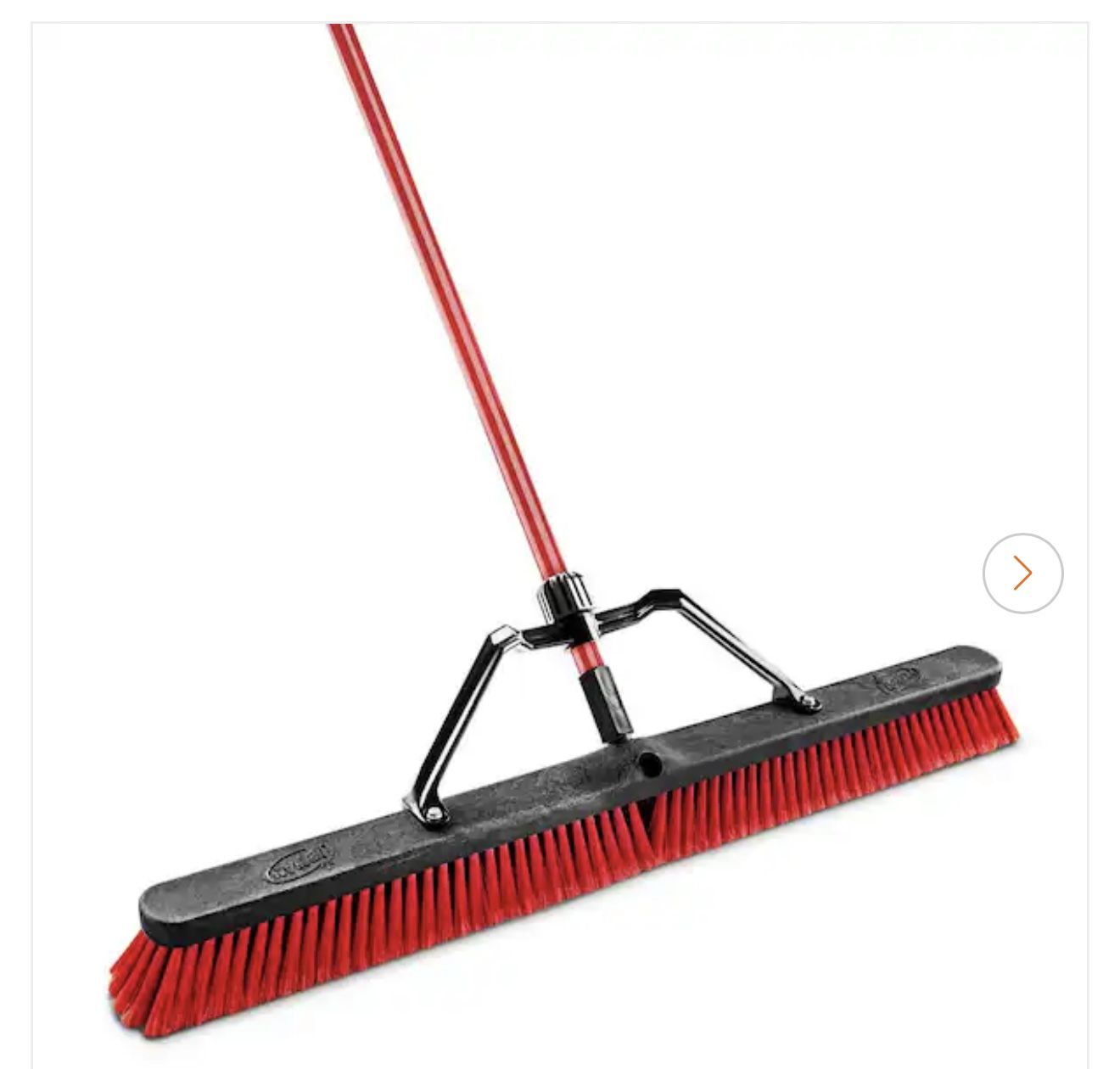 Libman 36 in. High Power Multi-Surface Push Broom Set with Brace and 60 in. Steel Handle