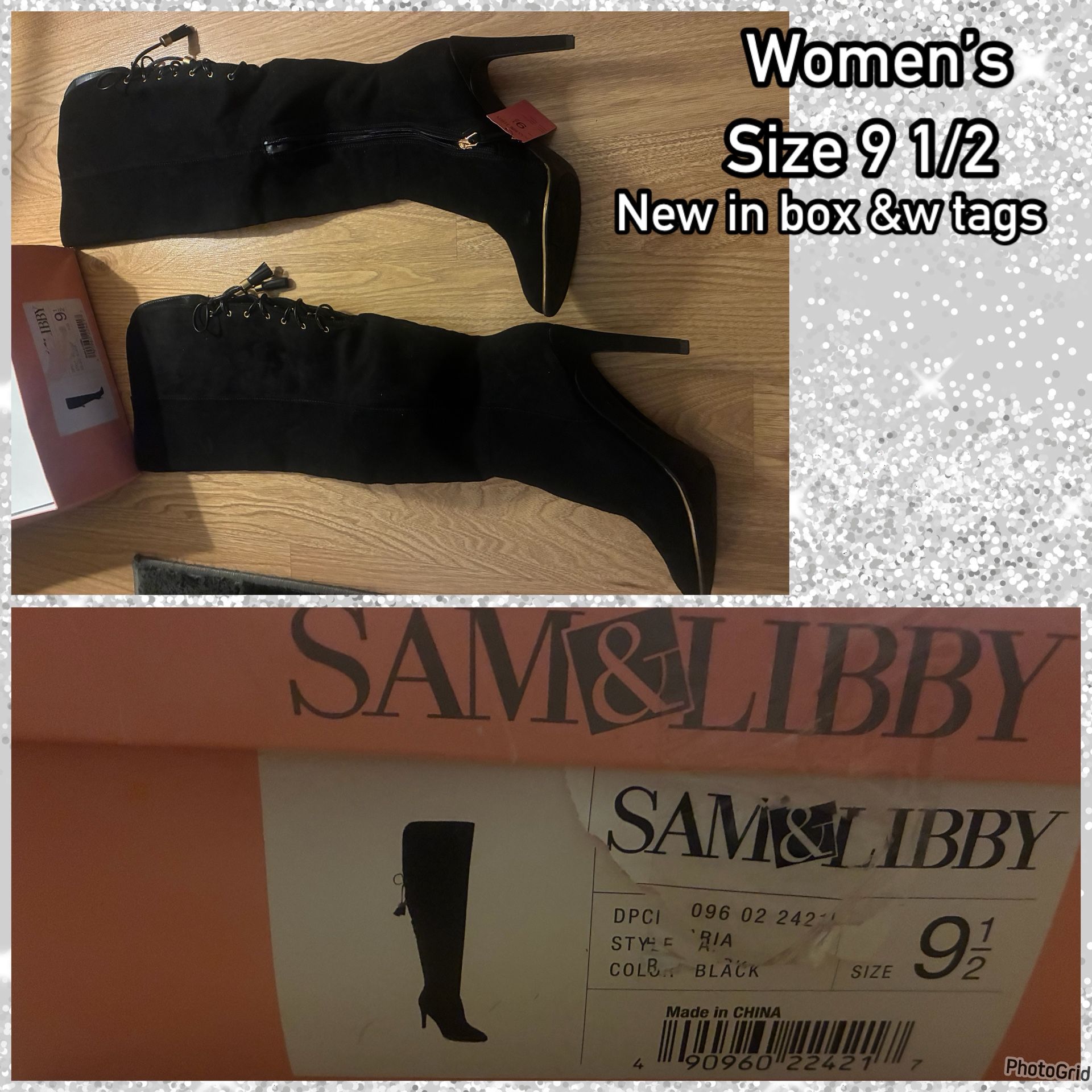 Black Over The Knee Boots New In Box 9 1/2 $10