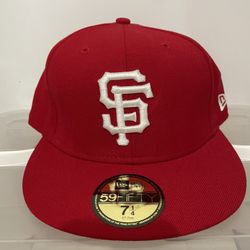 Pre-owned Fitted New Era Red 7 1/4 San Francisco Giants 