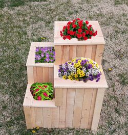 Wood 4 Tier Planter