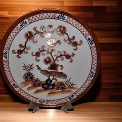 Imari-Antique Peacock & Flower Decorated Porcelain Plate
