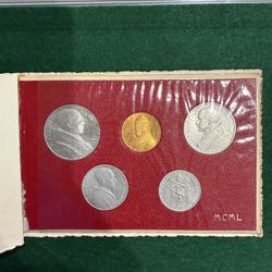 1950 Rare Holy Year, Vatican City Gold Coin And Set