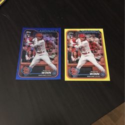 Masyn Winn Rookie Card Rookie Debut - Yello Parallel And blue Speckle 269/(contact info removed) Topps Update - St Louis Cardinals 