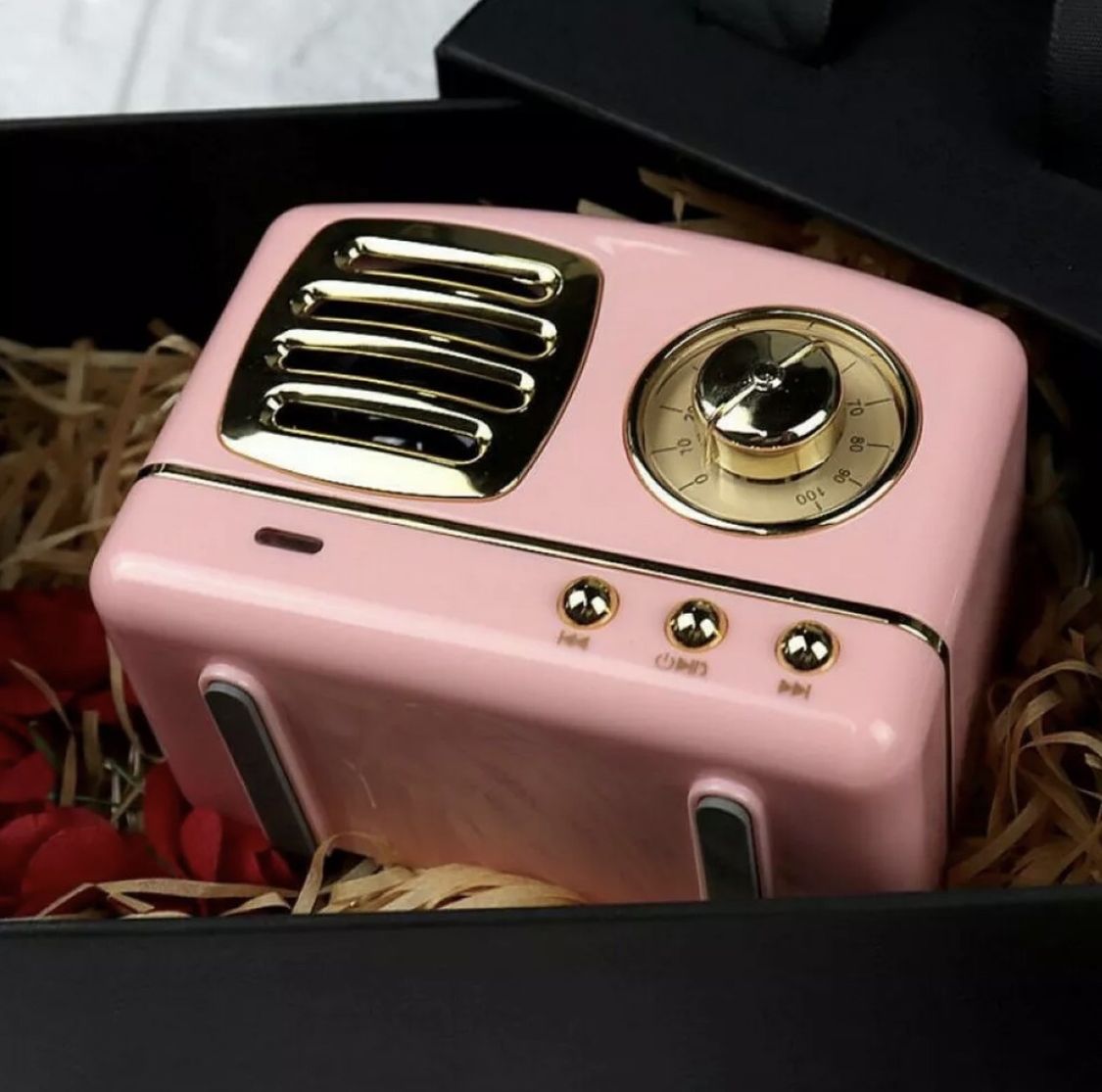 Pink Retro Bluetooth Speaker