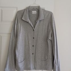 Women's Size S/M Grey Button Down 