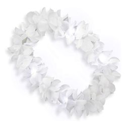 3 White Hawaiian Flower Light Up Leis And 3 Heart Shaped Sun Glasses