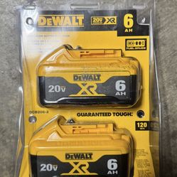 DeWalt 20V MAX DCB206-2 6 Ah Lithium-Ion Battery Combo Pack 2 pc  
