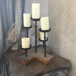 Rustic 5 Candle holder