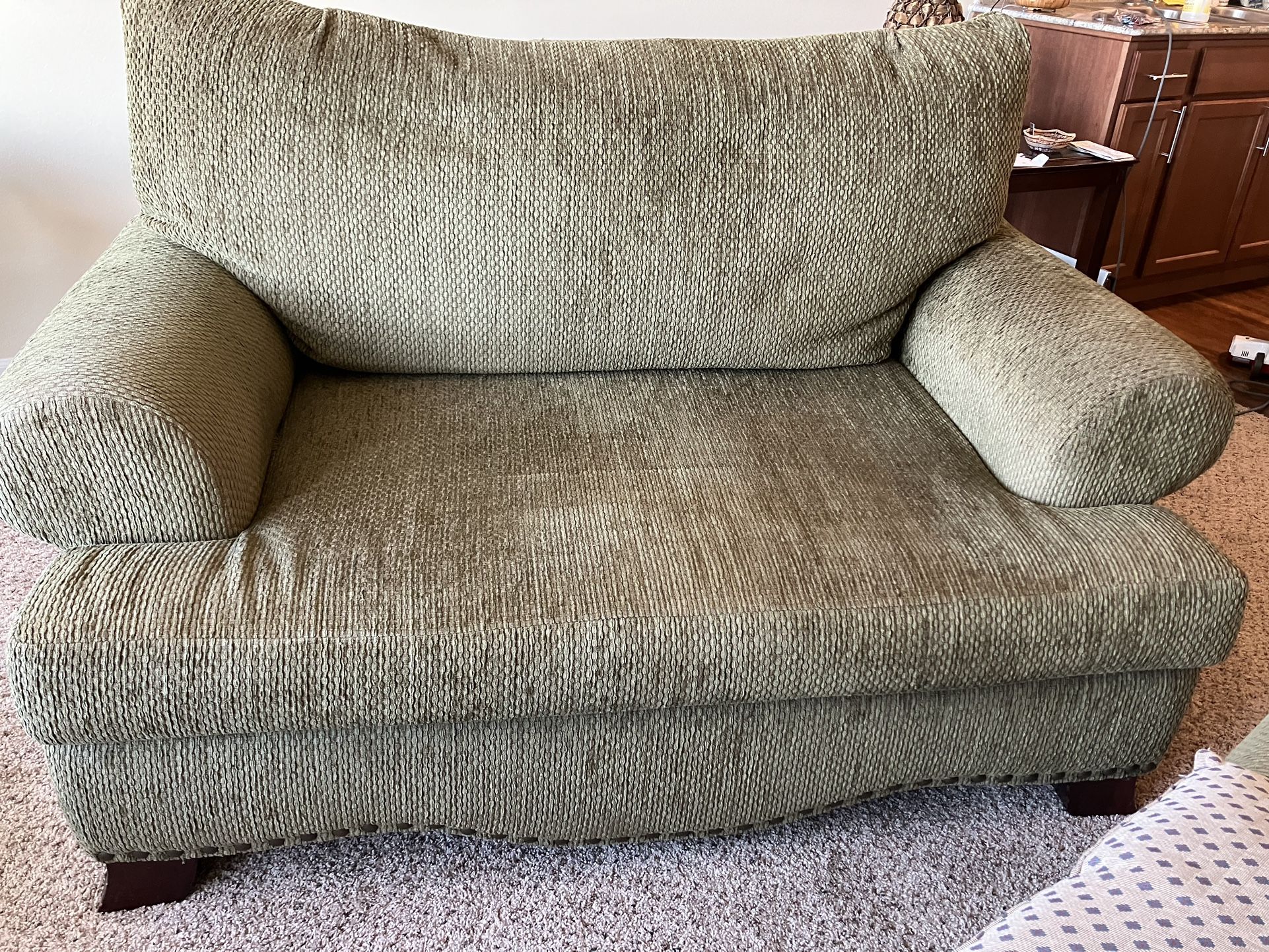 Oversized Loveseat Sofa And Oversized Footstool