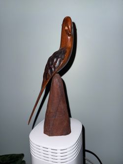 Mahogany Hand Carved Parrot
