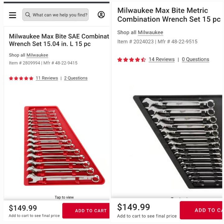 30 Piece Milwaukee Wrench Set SAE & METRIC