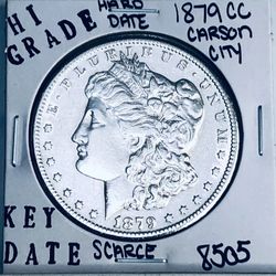 1879 CC MORGAN SILVER DOLLAR HI GRADE GENUINE U.S. MINT RARE KEY COIN