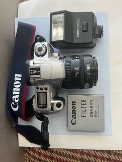 Canon EOS Rebel 2000 35mm Film SLR Camera, with Zoom Lens, External Flash, & Filter