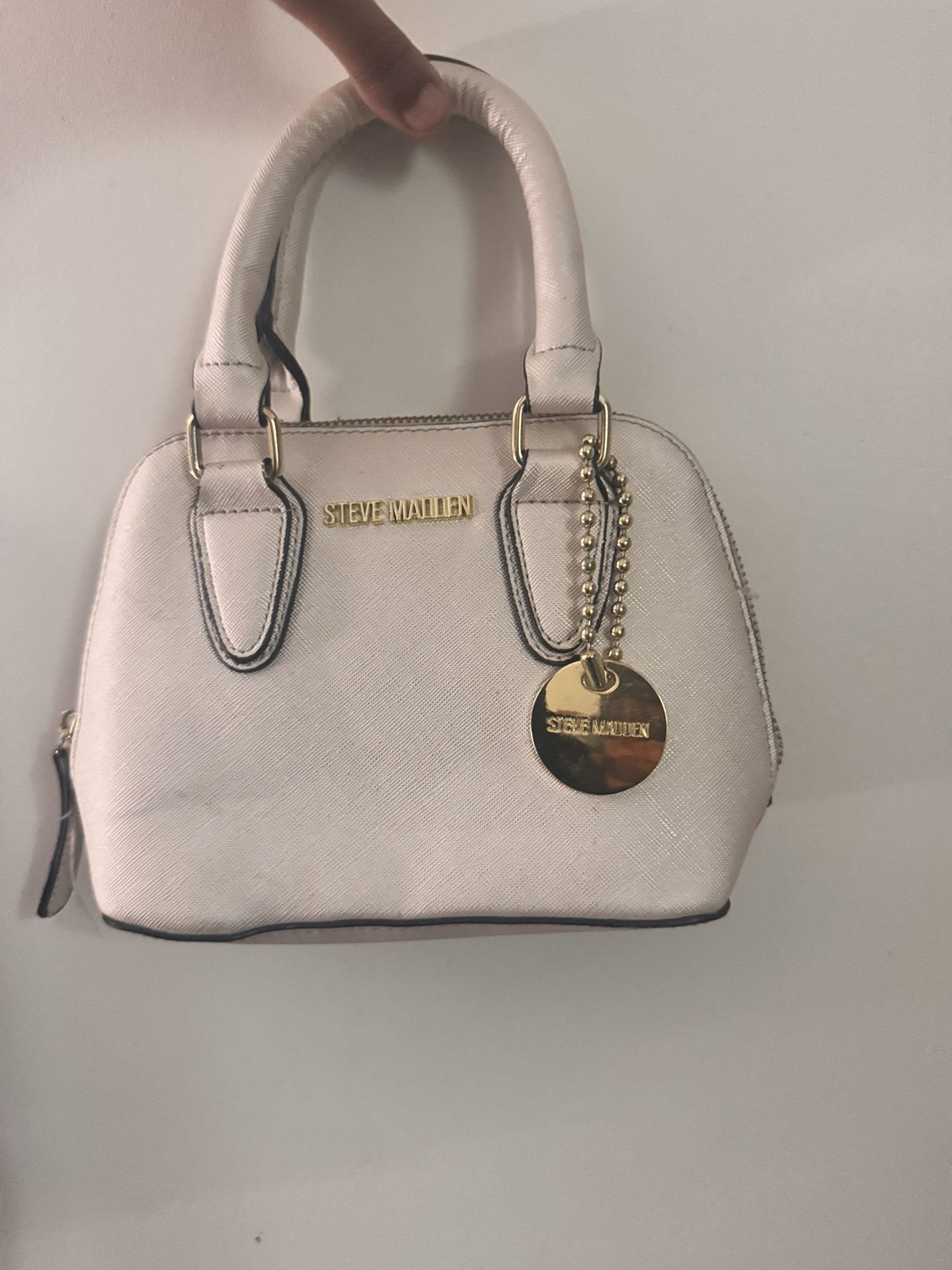 steve madden white/gold purse