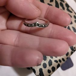 Stainless Silver Tone Fashion Ring, Size 8