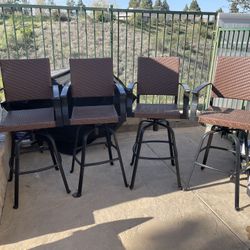 Wicker Patio Barstools Good Condition  Set Of 4 