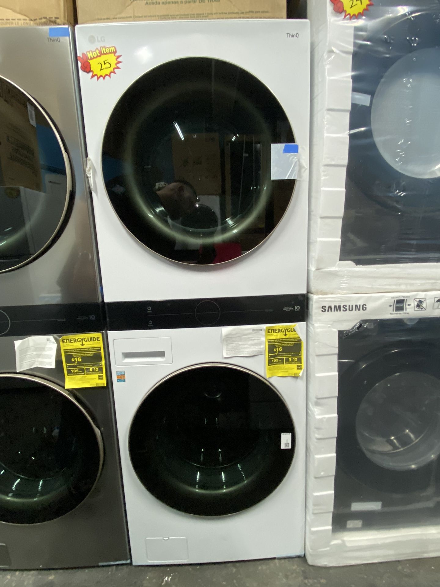 New Open Box LG Gas Tower Washer And Dryer 