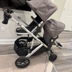 Double Stroller with Bassinet and Car Seat