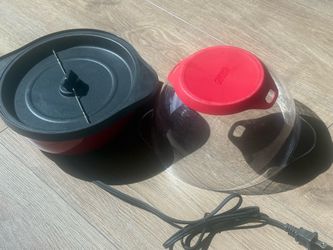 Dash Red Electric Air Popcorn Maker with Clear Dome