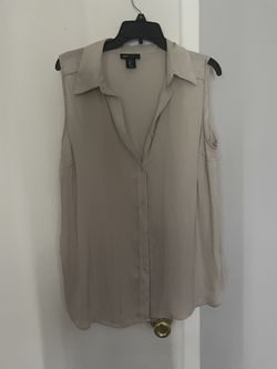 Button Down Sleeveless Blouse 