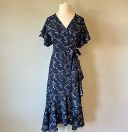 MAX STUDIO Ruffle Crepe Wrap Dress