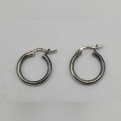 Vintage small Sterling Silver Hoop Earrings