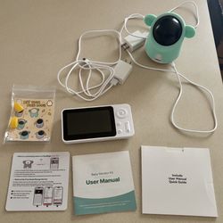 GMK Baby Monitor with Camera and Audio, 1080P, WiFi Smartphone App Control Night Vision 4.3” Screen 2-Way Talk Temp & Humidity
