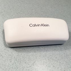NEW Calvin Klein Designer Hard Clamshell Eyeglass White Case 