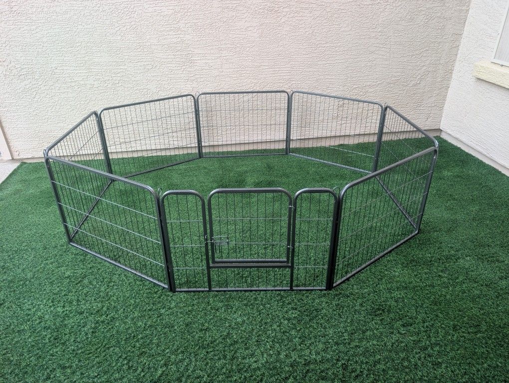 New Metal Indoor Outdoor Dog X Pen, Exercise Pen, Kennel, 8 Panel