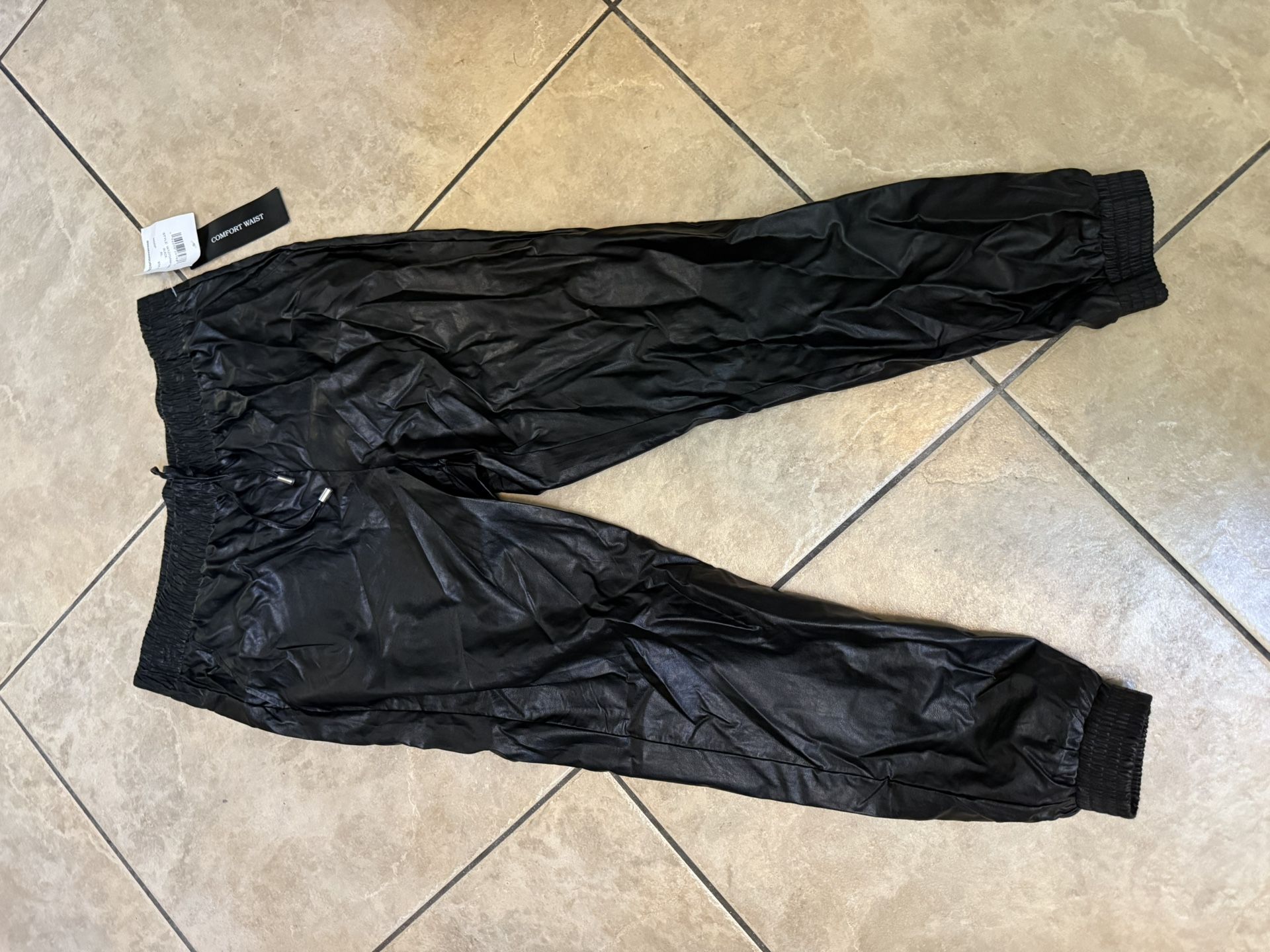 PU Leather Joggers