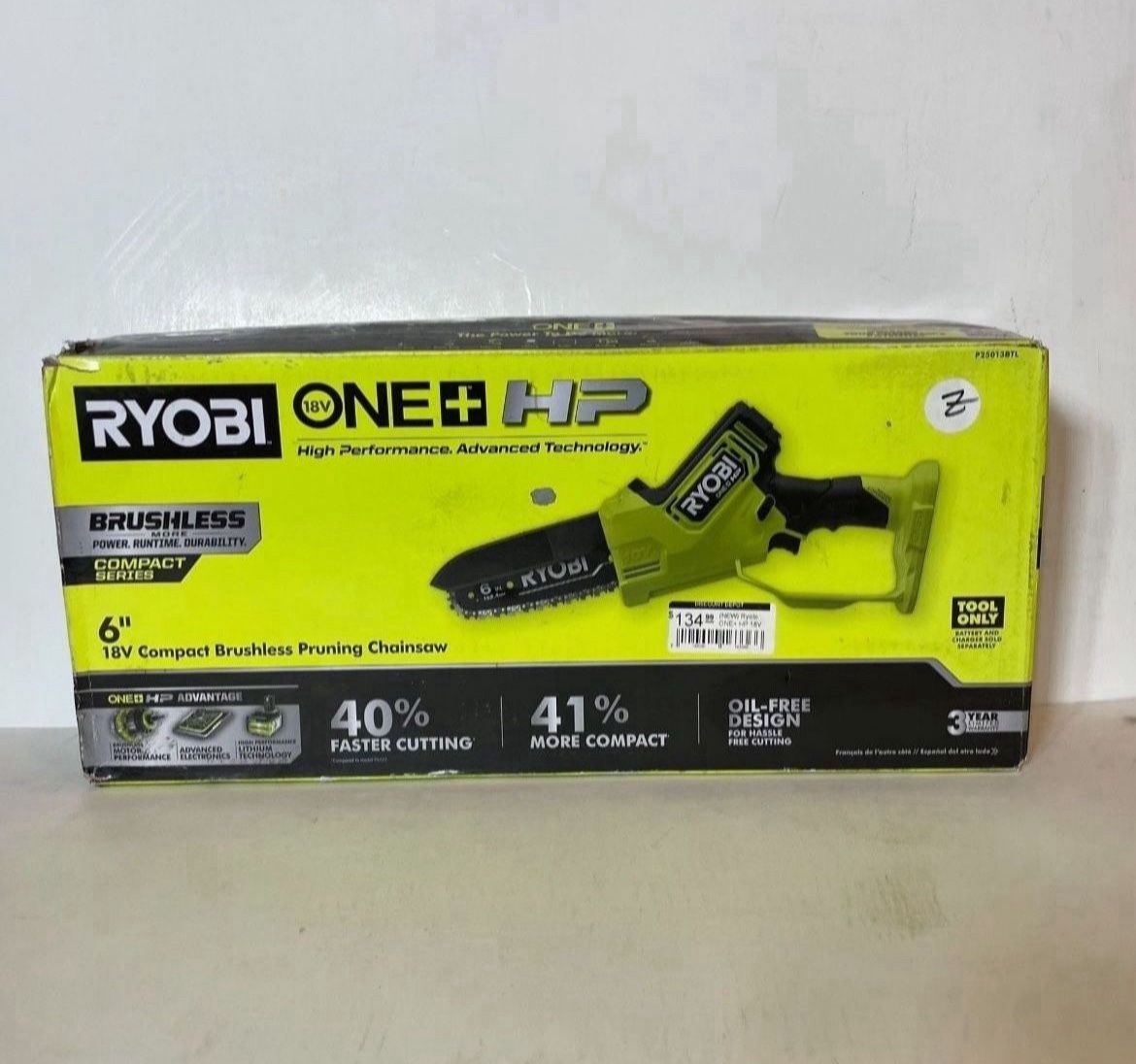RYOBI ONE+ HP 18V Brushless 6 in. Battery Compact Pruning Mini Chainsaw (Tool Only) P25013BTL